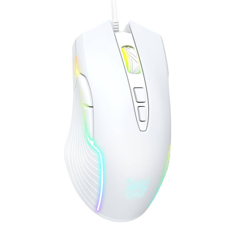Maus gaming ONIKUMA CW905, me kabllo, RGB, i bardhë
