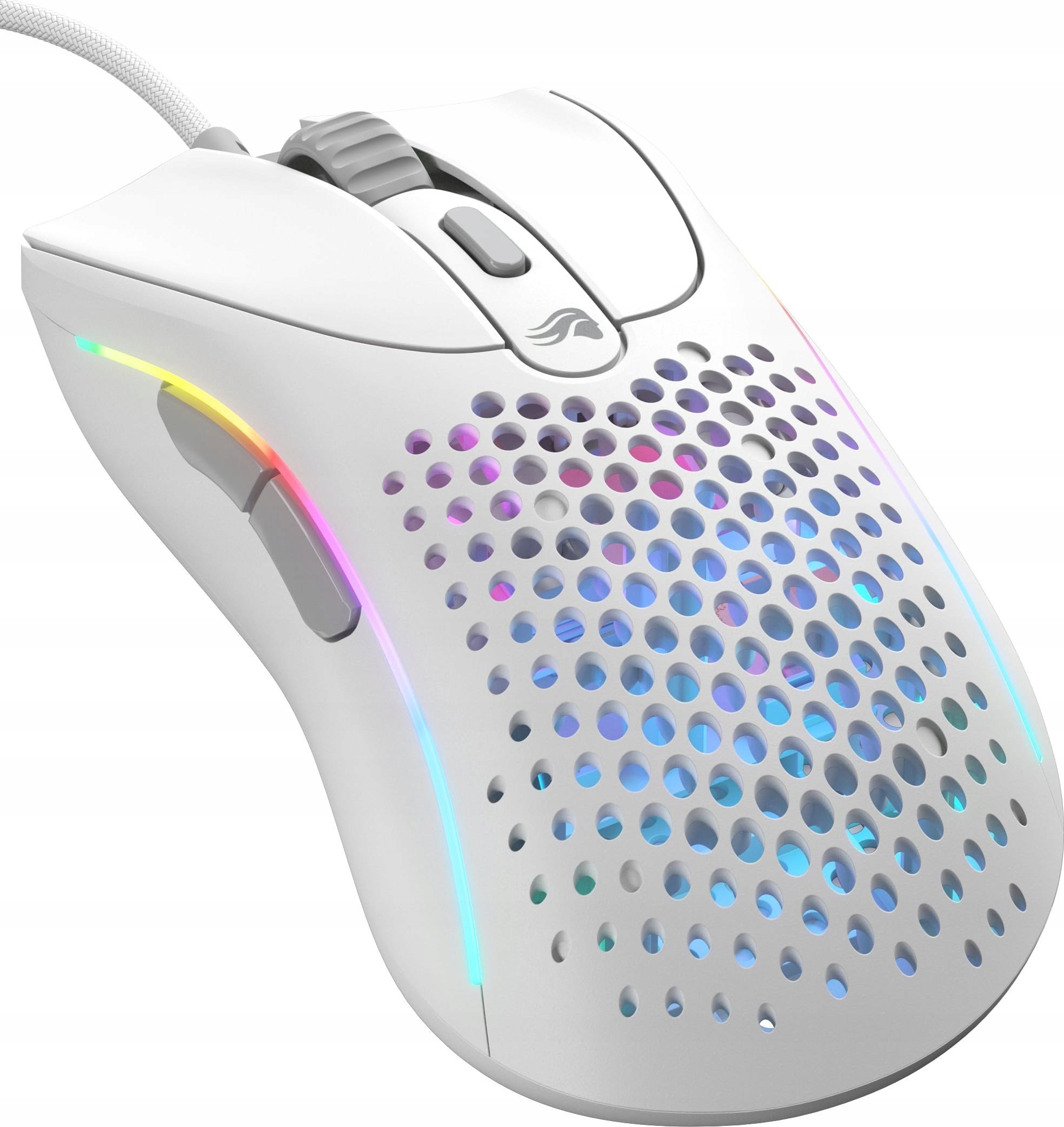 Maus gaming Glorious Model D 2, RGB, me kabllo, i bardhë mat