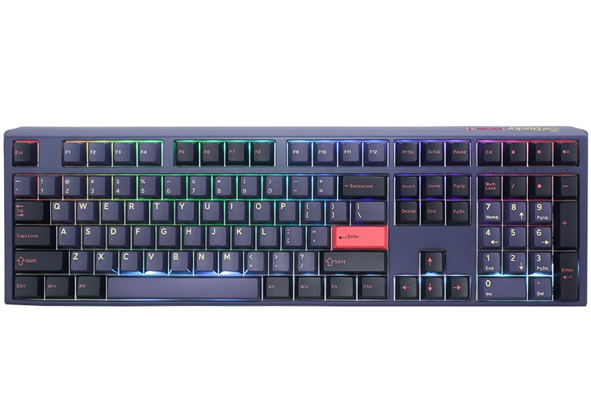 Tastierë lojërash Ducky One 3 Cosmic PBT, Cherry MX Ergo Clear, e zezë/vjollcë