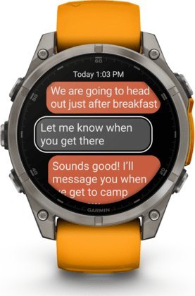 Ora smartwatch Garmin Fenix 8 AMOLED Sapphire, 47mm, GPS, portokalli