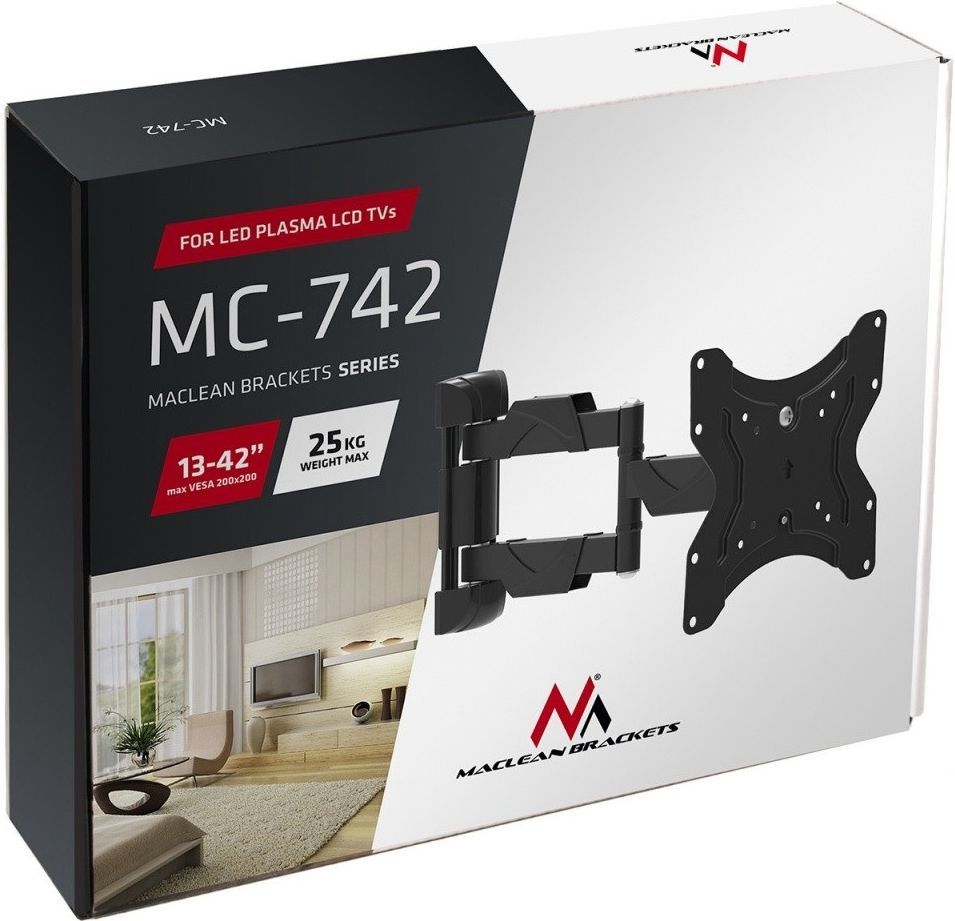 Mbajtëse për televizor ose monitor Maclean MC-742, 13-42", e zezë