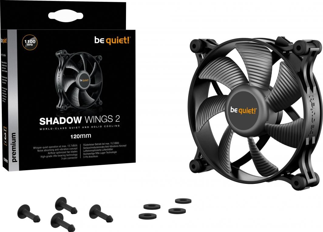 Ftohës Shadow Wings 2 (BL084), 120mm, i zi