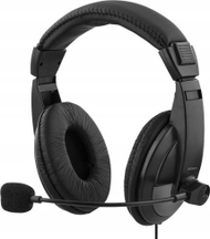 Kufje me mikrofon Deltaco HL-57, over ear, me kabllo, të zeza