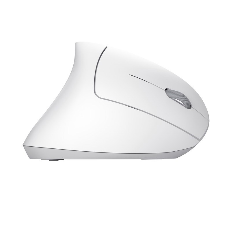 Maus Trust Verto Vertical Ergonomic, RF Wireless + USB Type-A, ergonomik, i bardhë