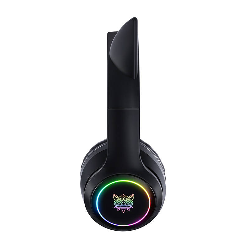 Kufje gaming ONIKUMA B19, Bluetooth, LED RGB, me veshë mace, të zeza