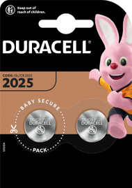 Bateri Duracell CR2025, 150mAh, 3V, 2 copë