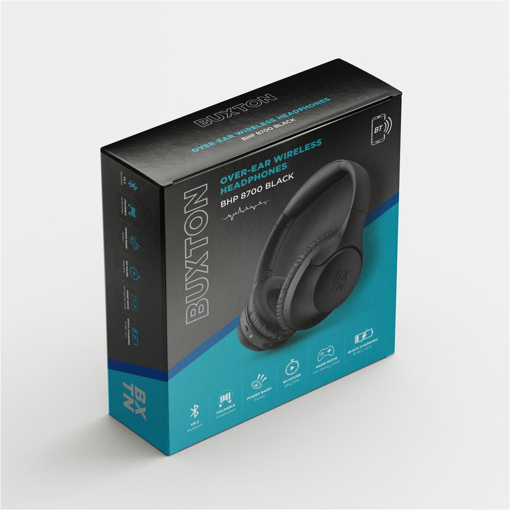 Kufje Wireless Buxton BHP 8700 BLACK BT – Bluetooth 5.3, Ngjyrë e Zezë