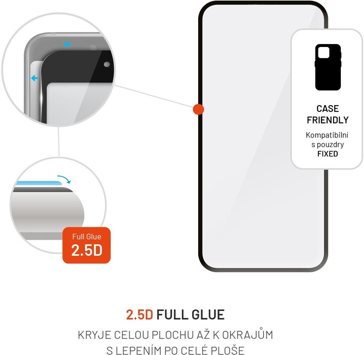 Xham mbrojtës FIXED Armor për Apple iPhone 14/13/13 Pro, me aplikues, i zi
