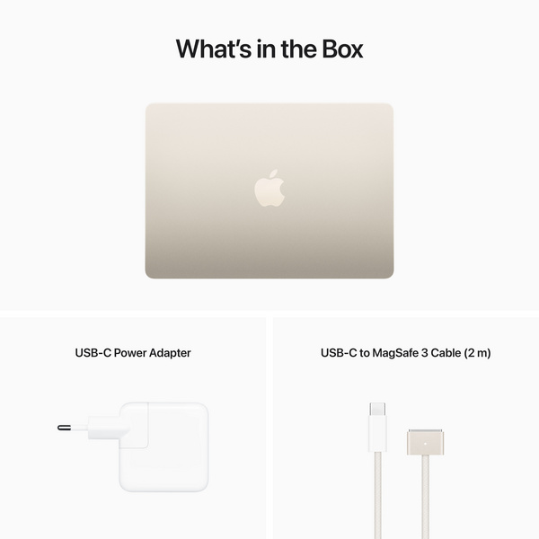 [OUTLET] Apple MacBook Air 13.6", M2 8-core, 8GB, 256GB, 8-core GPU, Starlight																																												