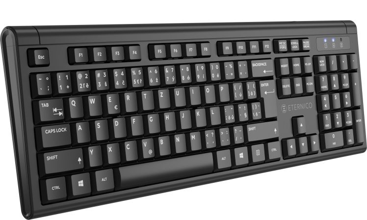Tastierë wireless Eternico Essential KS1000, 2.4GHz, USB nano marrës, e zezë