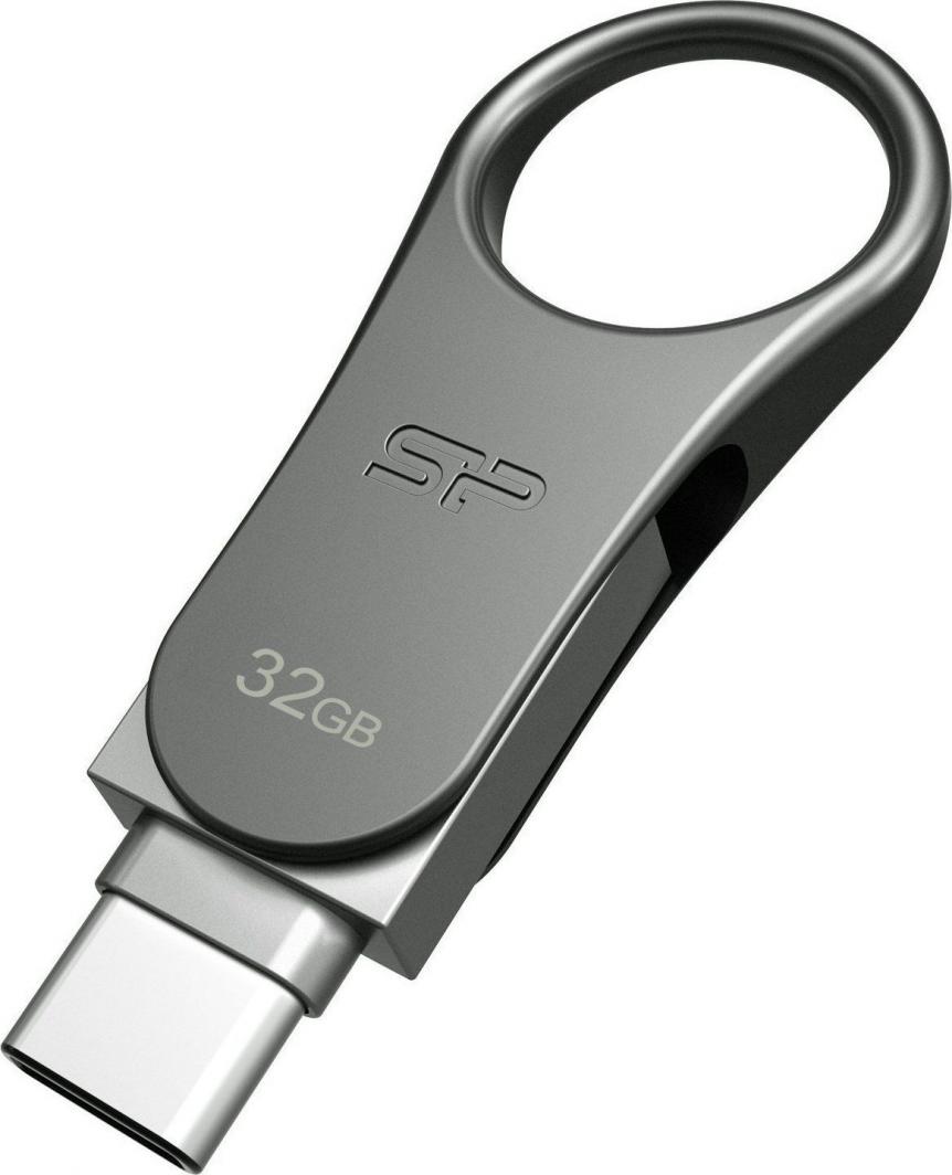 USB Silicon Power Mobile C80, 32GB, USB 3.0, metalik