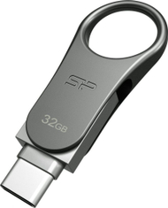 USB Silicon Power Mobile C80, 32GB, USB 3.0, metalik