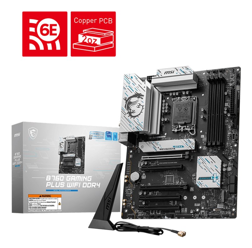 Pllakë amë MSI B760 Gaming Plus WiFi, DDR4, ATX, e zezë