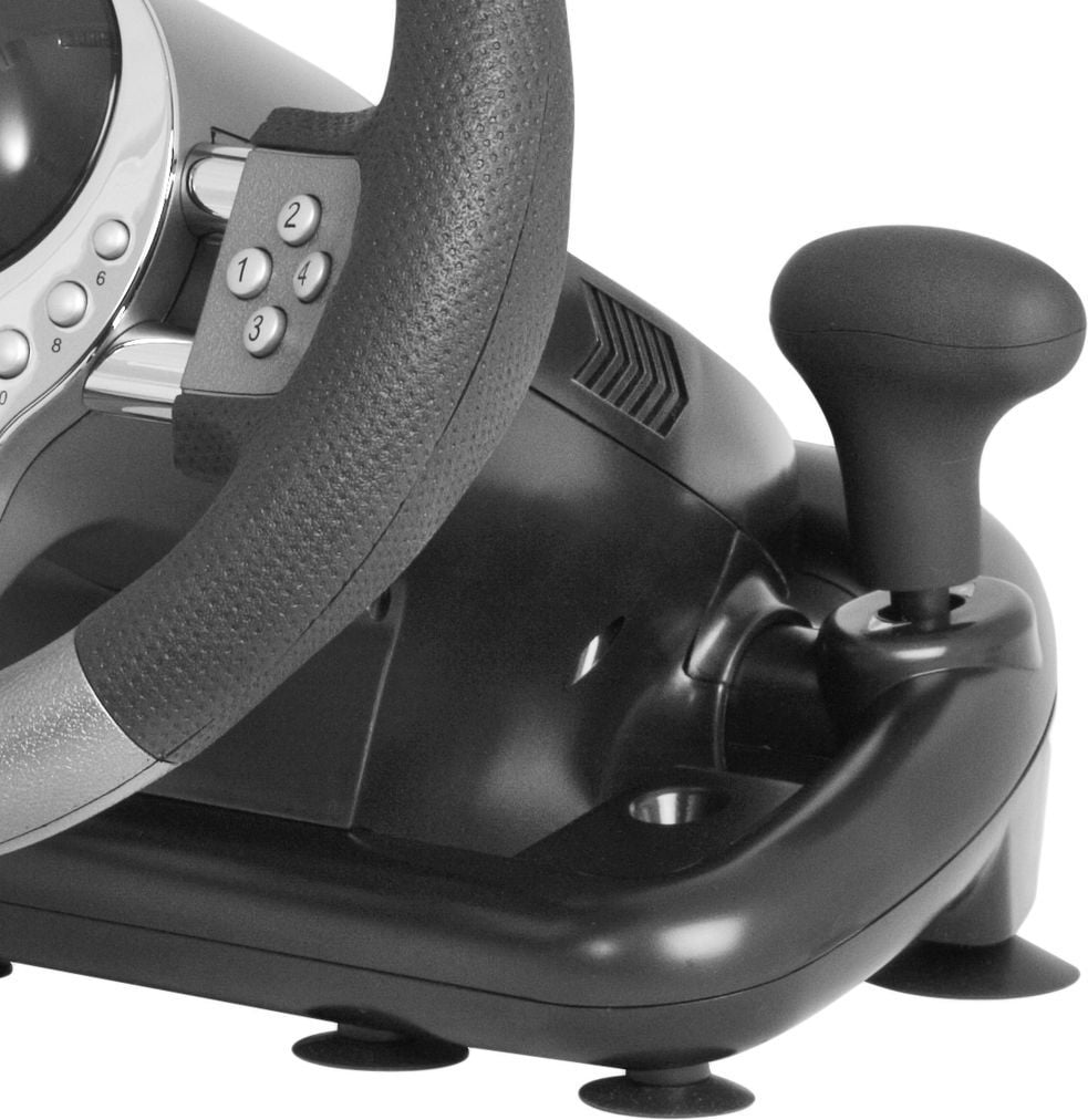 Timoni lojërash Defender Forsage GTR, 12 butona, USB, me pedale, zi gri
