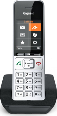 Telefoni fiks Gigaset COMFORT 500, analog, ekran 2.2", argjendtë e zi