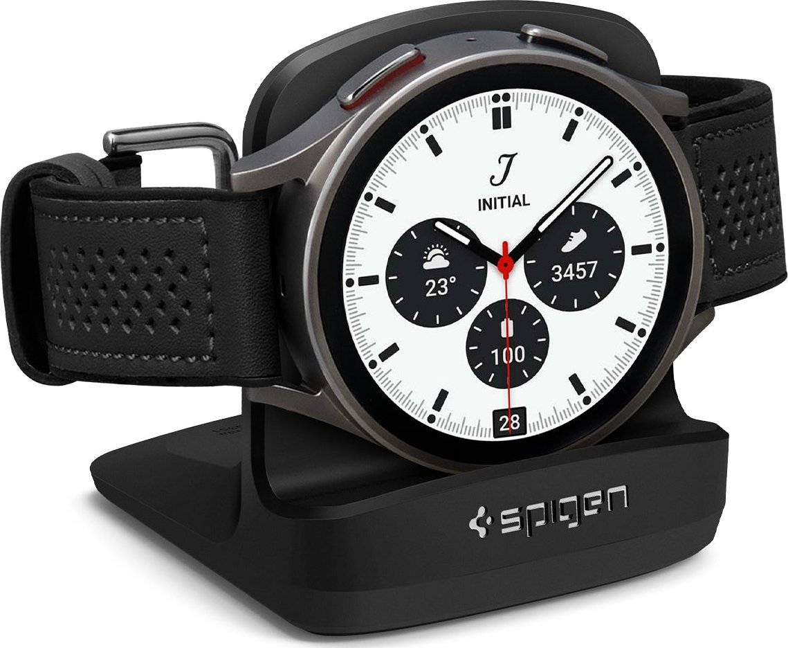Qëndrim tavoline për orë inteligjente Spigen Night Stand S353, për Samsung Galaxy Watch 6 5 dhe Classic Pro, i zi