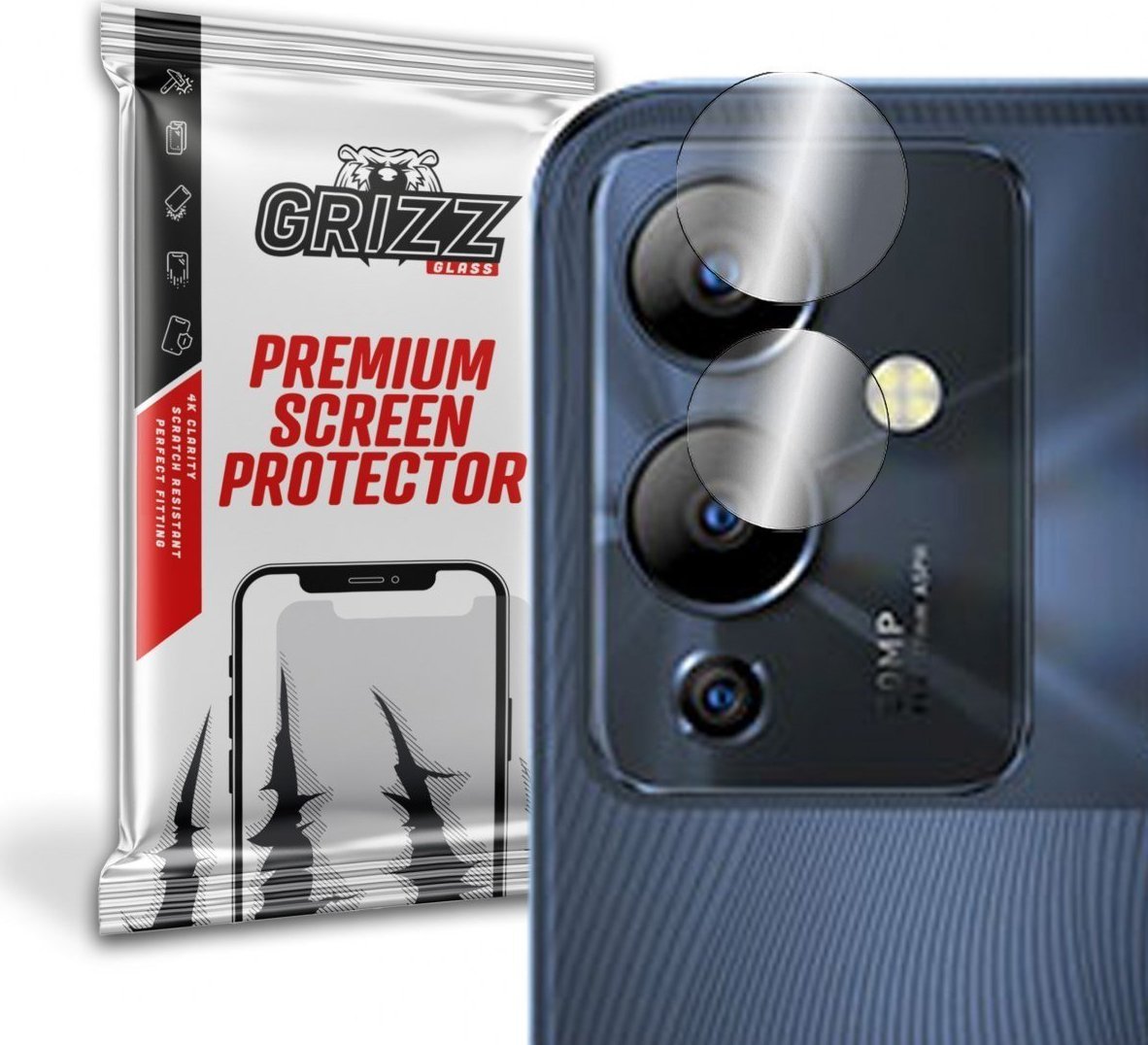 Mbrojtës kamere GrizzGlass Hybrid Glass, për Infinix Note 12i, transparent