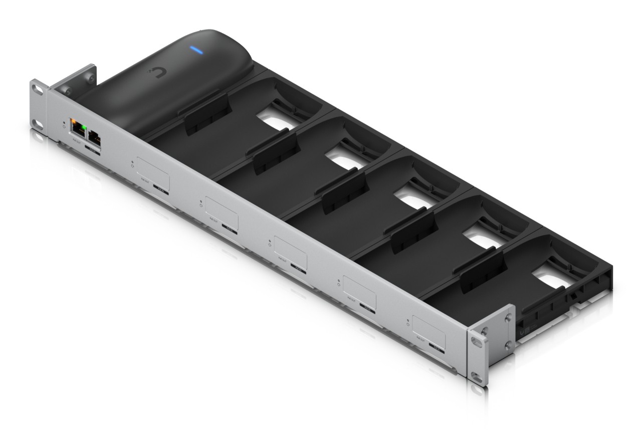 Raft rack Ubiquiti UACC AI Port RM, 1U, për 6 porta, i zi