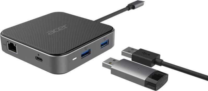 USB Hub Acer 7në1, 8K Multi Display, i zi