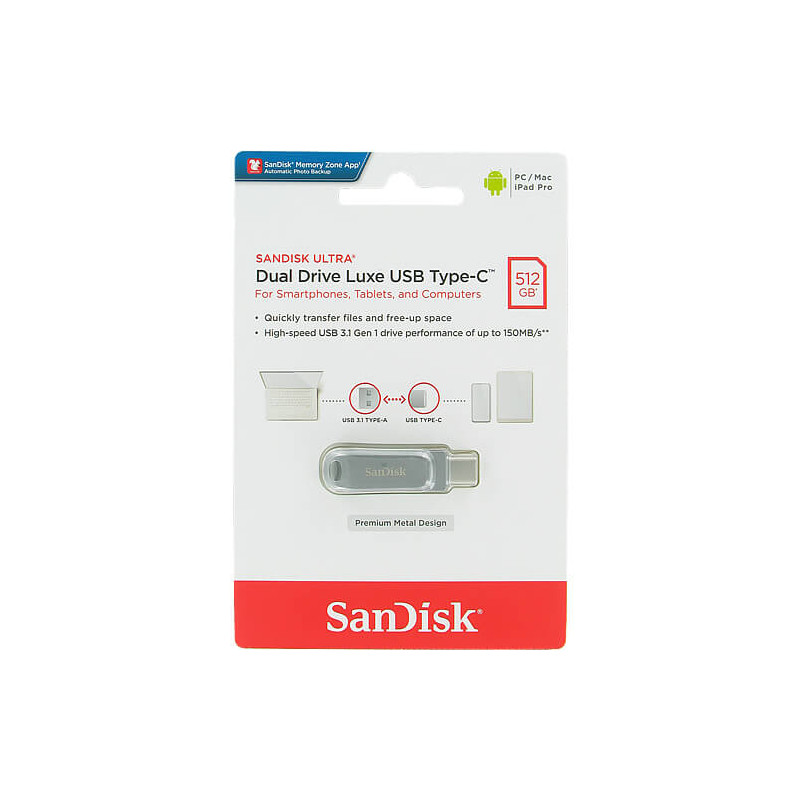 SanDisk Ultra Dual Drive Luxe USB 512GB Type-C