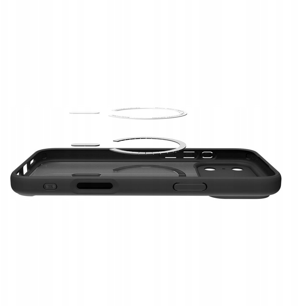 Mbulesë telefoni Spigen Ultra Hybrid MagSafe, për iPhone 17 Pro Max, transparente Frost Black, e zezë