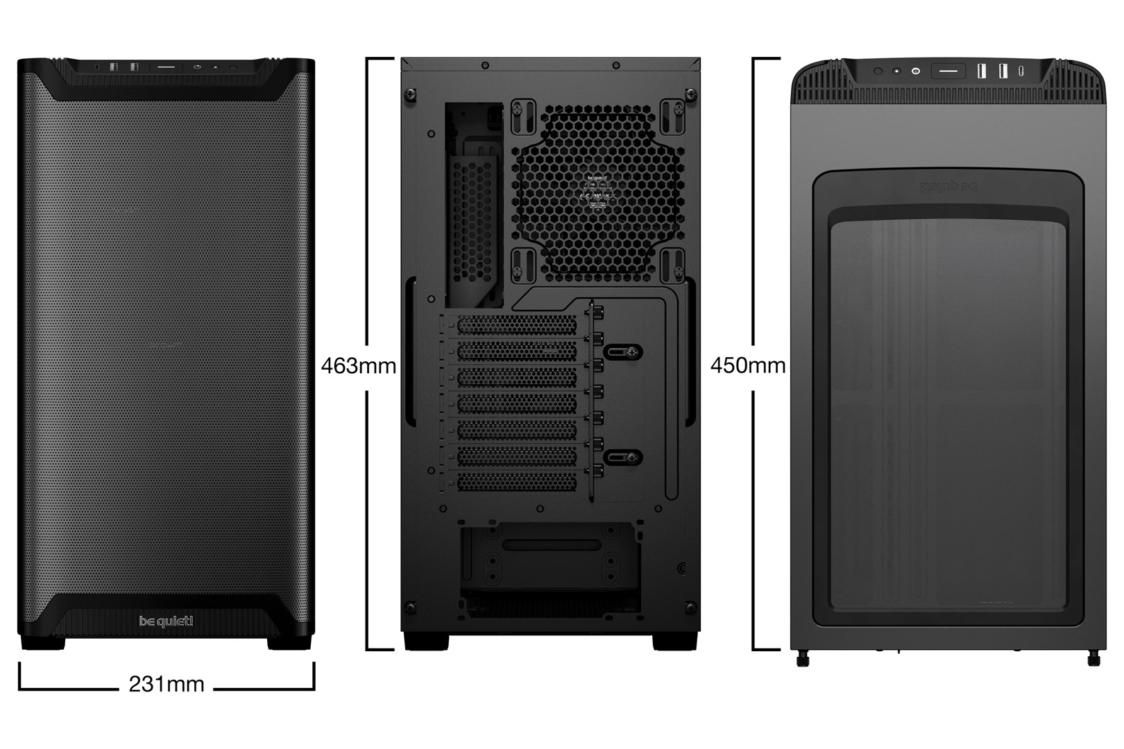 Kase PC be quiet Pure Base 501 Airflow, ATX Mid Tower, xham i temperuar, e zezë