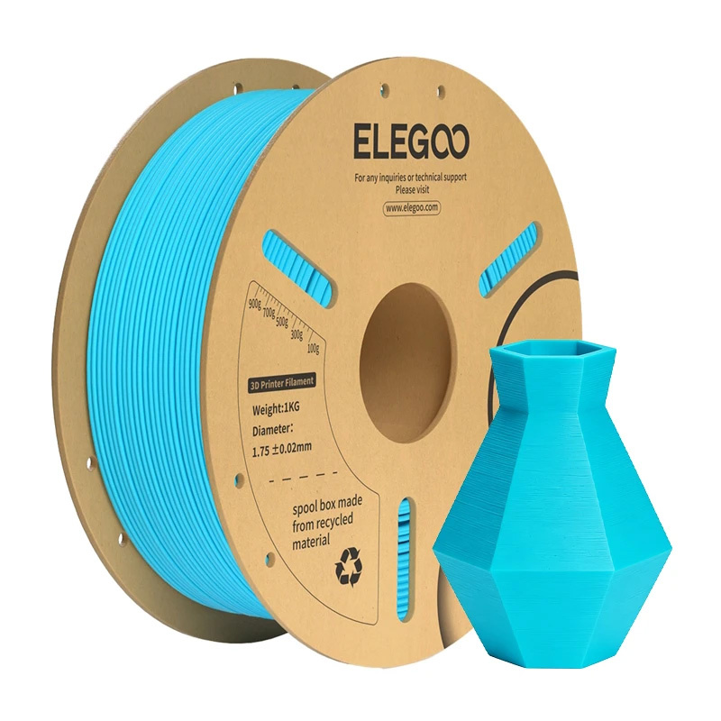 Filament 3D Elegoo PLA+, 1.75mm, 1kg, i kaltër