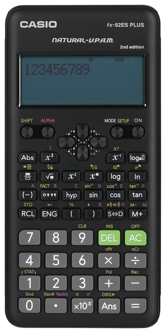 Kalkulator shkencor Casio FX-82ES PLUS-2, ekran me piksel, xhepi, i zi