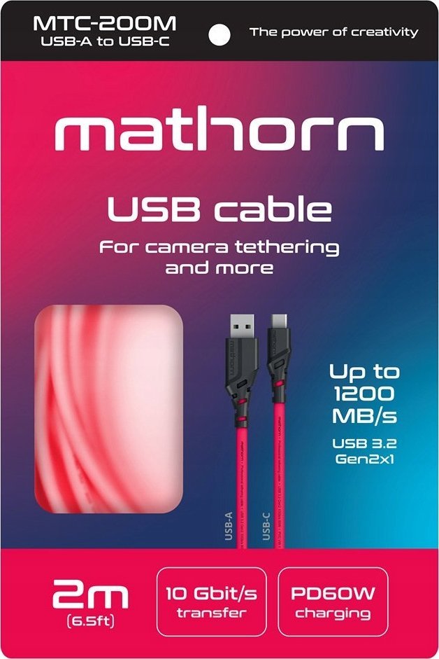 Kabllo tethering Mathorn MTC-200, USB A në USB C, 2m, magenta
