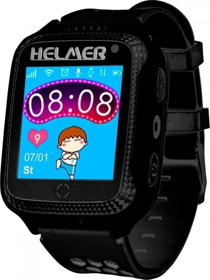 Orë inteligjente Helmer LK 707 Kids, 1.44", GPS, e zezë