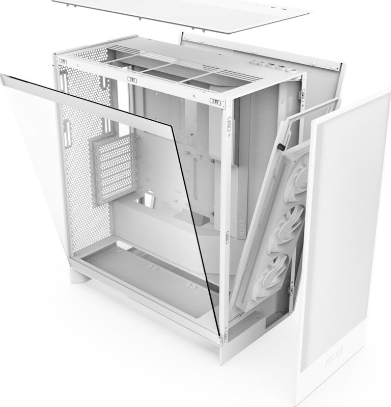 Kasë Nzxt H7 Flow RGB, e bardhë, Midi Tower