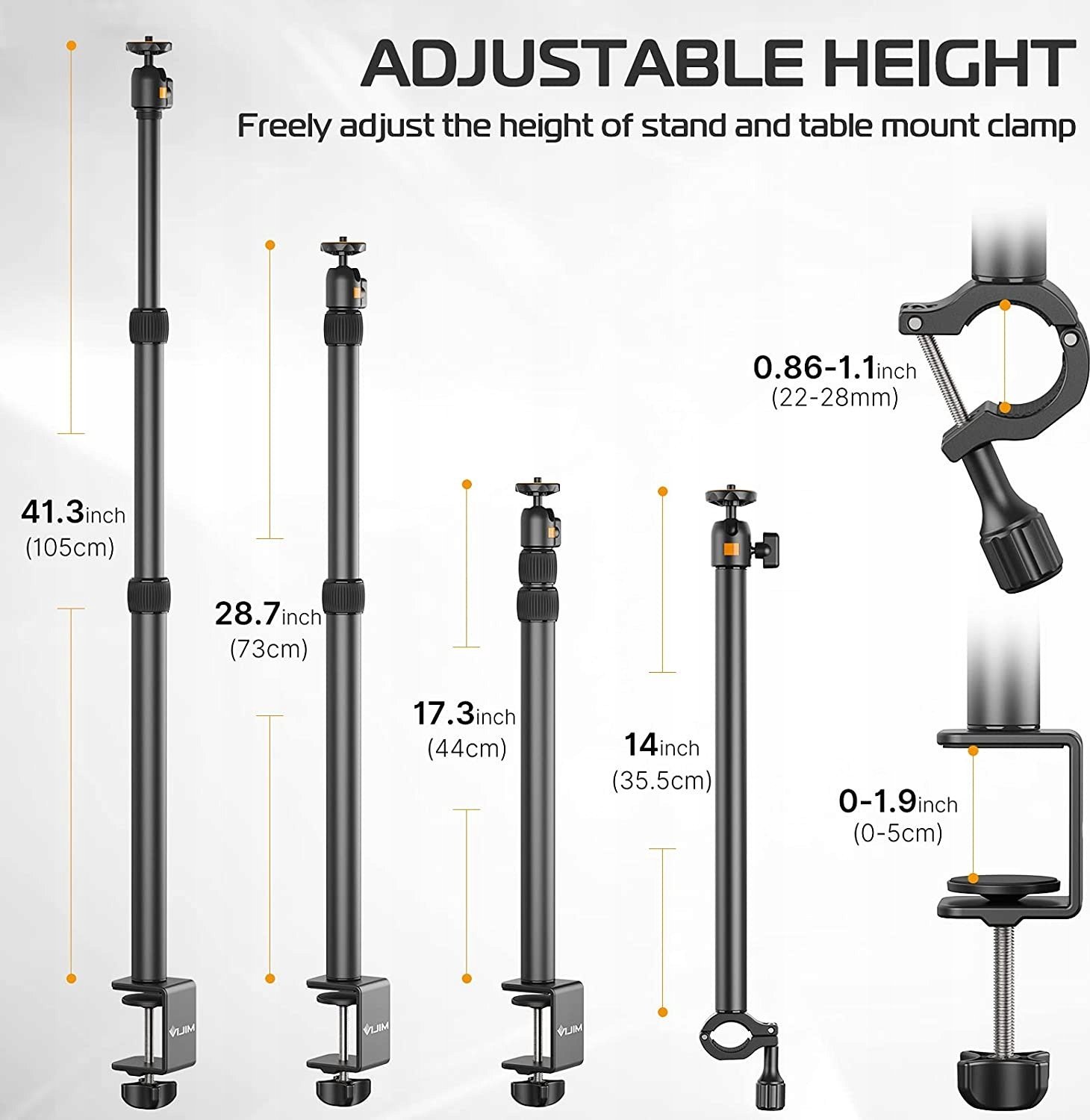 Tripod tavoline Ulanzi LS02 Metal, krah i artikuluar, 105 cm, i zi