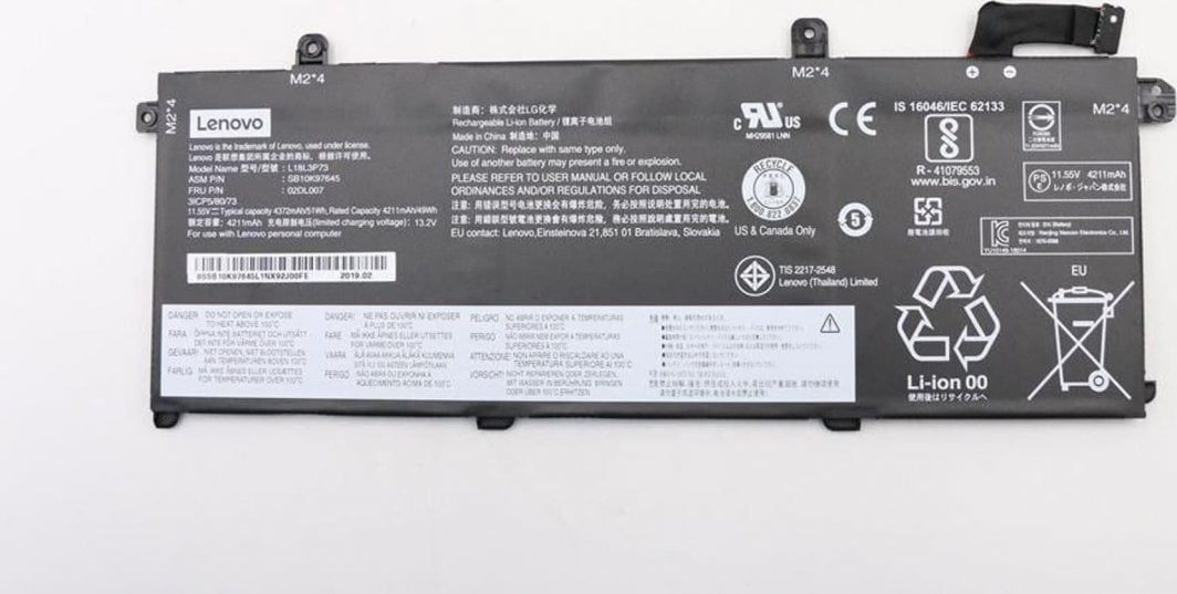 Bateri Lenovo Internal, 3 qeliza, 50Wh, LiIon, e zezë