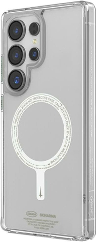 Mbulesë telefoni Skinarma Saido MagSafe NiteGlow për Samsung Galaxy S25 Ultra, transparente, me ndriçim në errësirë