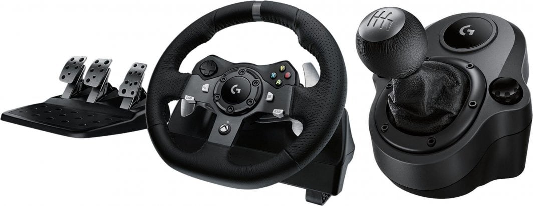 Set Logitech G920 Driving Force (timon + pedale + ndërrues i shpejtësisë)