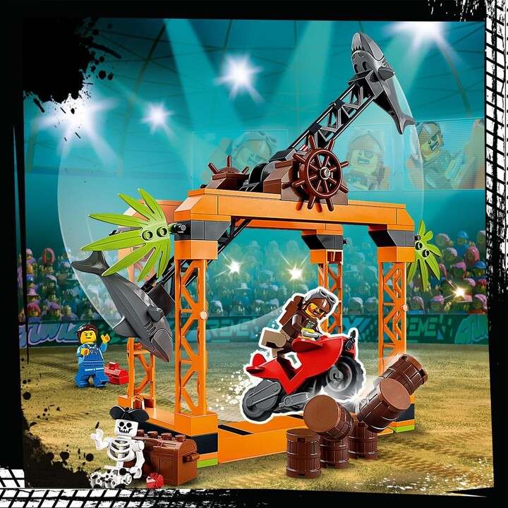 Set lodër LEGO® City 60342 Shark Stunt Challenge, 122 pjesë