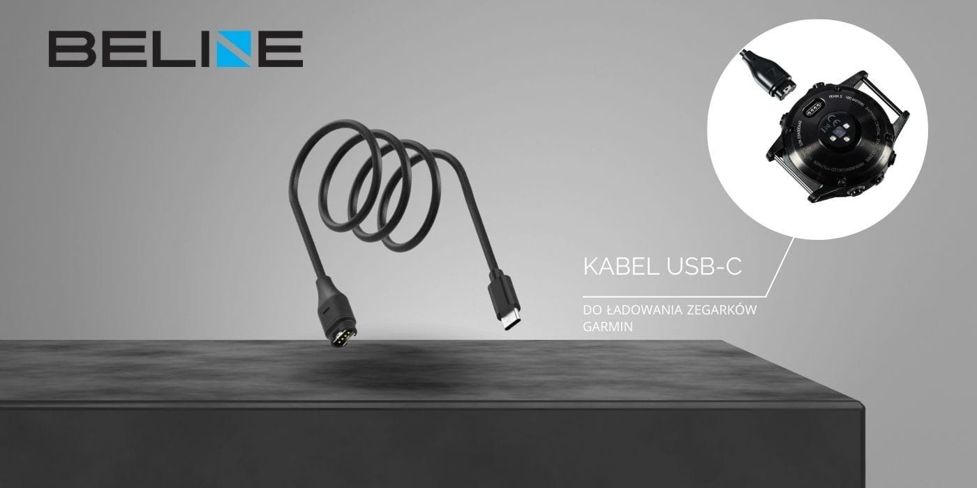 Kabllo karikimi Beline USB C për Garmin, 1m, e zezë