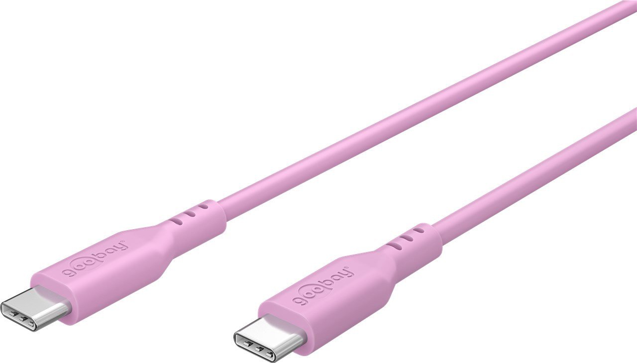 Kabllo USB Goobay USB C, 1.5m, 60W, rozë