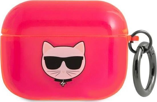 Mbulesë mbrojtëse Karl Lagerfeld KLAPUCHFP Choupette, për AirPods Pro, rozë
