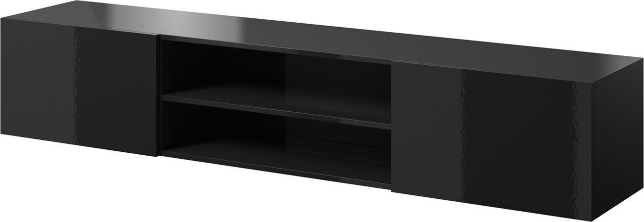 Kredencë TV Cama Meble Slide, 37x40x200cm, panel druri MDF, e zezë