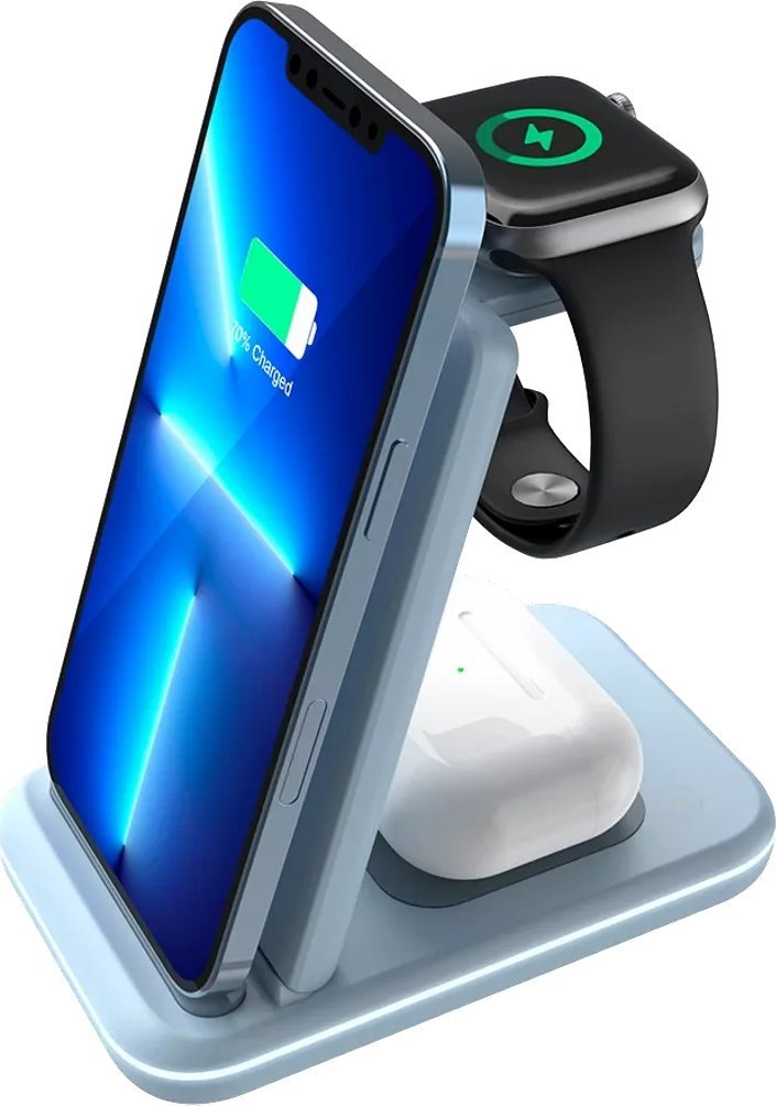 Stacion karikimi pa tel Canyon WS-304, 3 në 1, Fast Charging, blu
