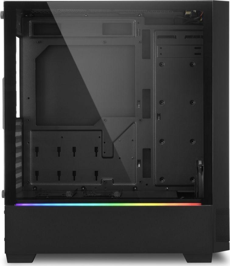 Kasë për kompjuter Sharkoon Flow RGB, e zezë