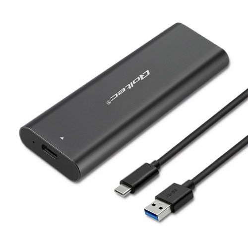 Kuti eksterne për SSD M.2 Qoltec, SATA NVMe, USB Type C, 10 Gb/s, alumini