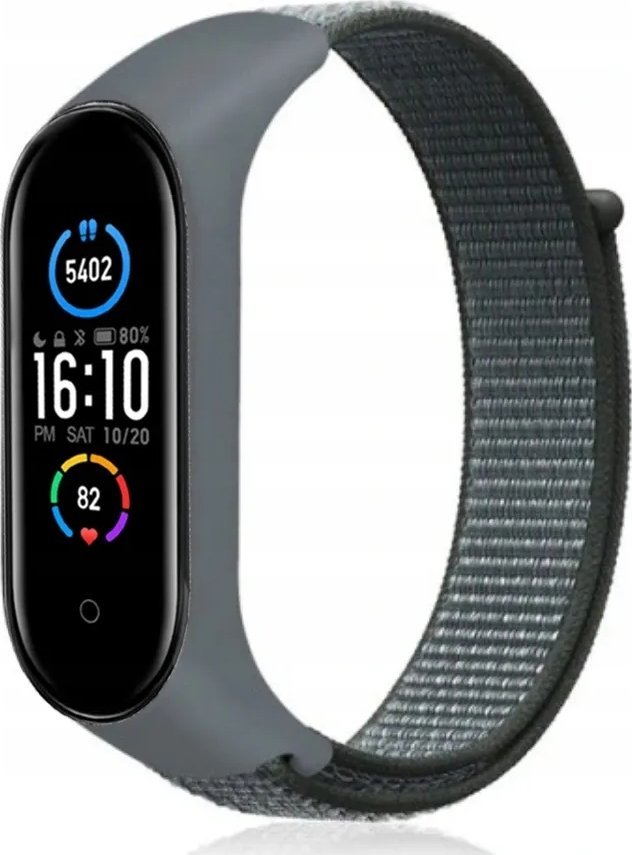 Ремен најлон за Xiaomi Mi Band 5 6 7, заменски, сив