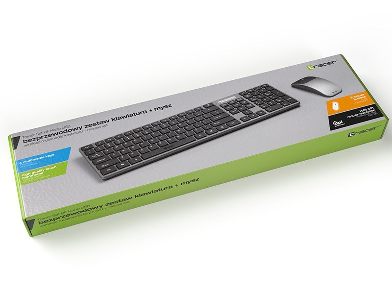 Set tastierë dhe maus Tracer, RF Wireless, të zeza