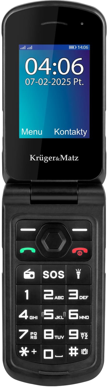 Telefoni me kapak Kruger&amp;Matz Iron 5 Flip, 4G, Dual SIM, i zi