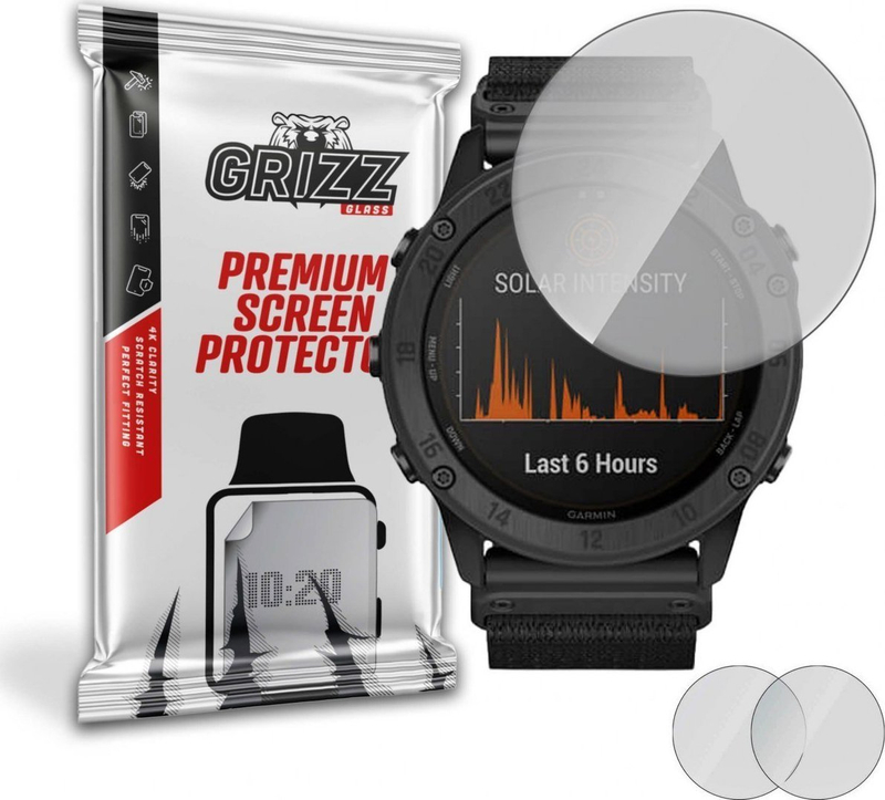 Film mbrojtës matt GrizzGlass për Garmin Tactix Delta Solar, 2 copë, transparent