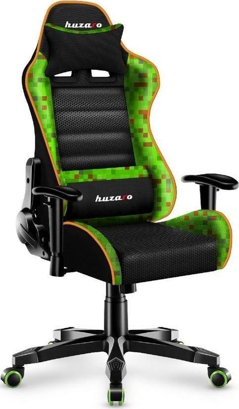 Karrige gaming HZ-Ranger 6.0 Pixel Mesh, për fëmijë, me jastëk lumbal, e zezë e gjelbër