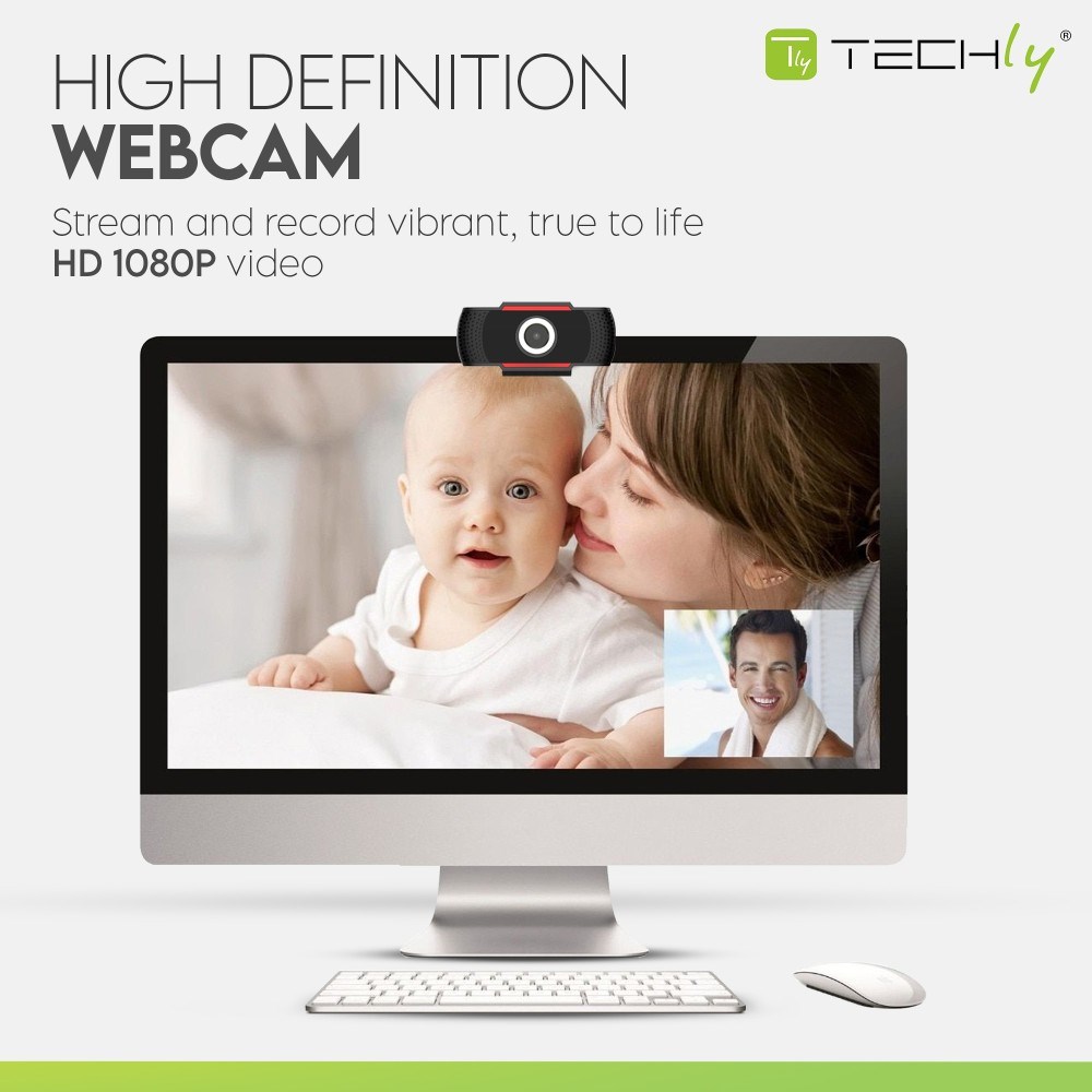 Webkamera Techly I-WEBCAM-60T, Full HD 1080p, USB 2.0, e zezë