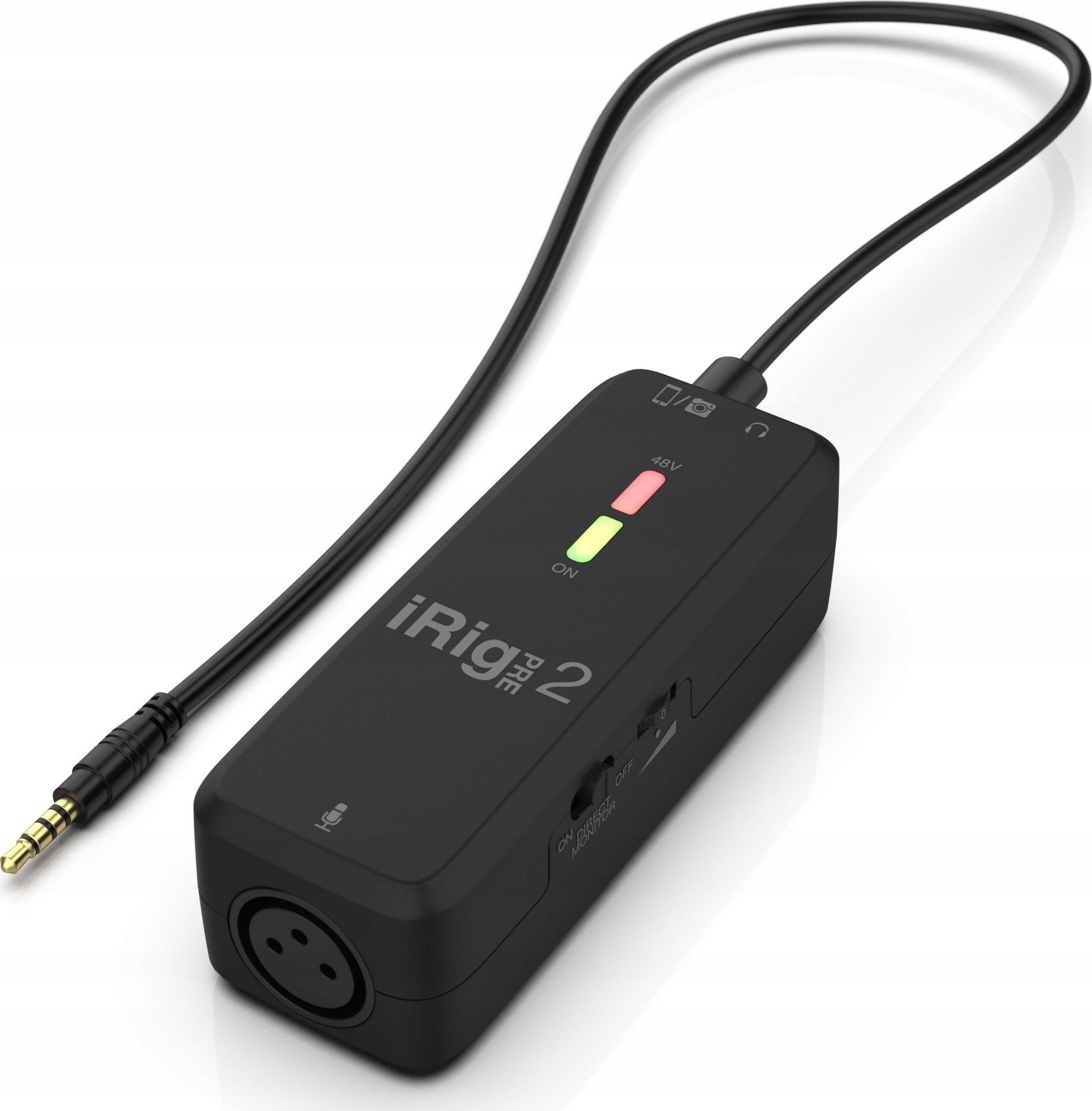 Paraforcues mikrofoni IK Multimedia iRig Pre 2, portabël, për telefon dhe tablet